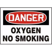 Chemical Sign Danger Oxygen No Smoking Signs Accuform MCHL073VP Safety Signs