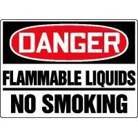 Chemical Sign Danger Flammable Liquids No Smoking Signs Accuform MCHL078VP Safety Signs