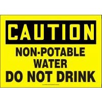 Chemical Sign Caution Non-Potable Water Do Not Drink Chemicals Signs Accuform MCHL674VP Safety Signs