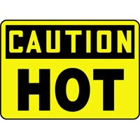Chemical Sign Caution HOT Signs Accuform MCPG612VP Safety Signs