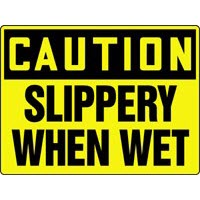 Caution Slippery When Wet Signs Accuform MSTF642VP Safety Signs