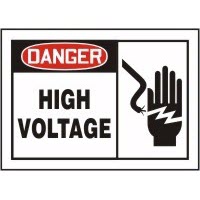 Electrical Signs Danger High Voltage Signs with Graphic Accuform MELC077VP Safety Signs