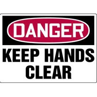 Danger Keep Hands Clear Signs Accuform MEQM050VP Safety Signs
