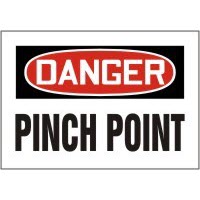 Danger Pinch Point Signs Accuform MEQM138VP Safety Signs
