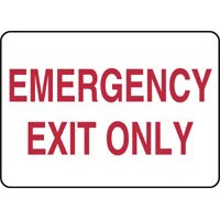 Fire Safety Signs Emergency Exit Only Signs Accuform MEXT918VP Safety Signs