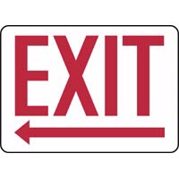 EXIT Signs Red Lettering/White Background with Left Arrow Graphic Accuform MADC532VP Safety Signs