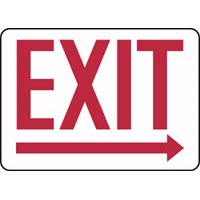 EXIT Signs Red Lettering/White Background with Right Arrow Graphic Accuform MADC534VP Safety Signs