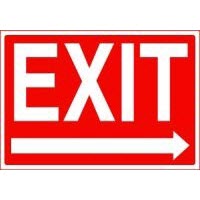 EXIT Signs White Lettering/Red Background with Right Arrow Graphic Accuform MEXT442VP Safety Signs