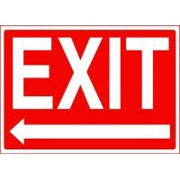 EXIT Signs White Lettering/Red Background with Left Arrow Graphic Accuform MEXT443VP Safety Signs
