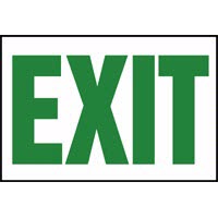 EXIT Signs Green Lettering/White Background Accuform MEXT526VP Safety Signs