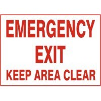 Fire Safety Signs Emergency Exit Keep Area Clear Signs Accuform MEXT552VP Safety Signs