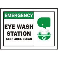 First Aid Signs Emergency Eye Wash Keep Area Clear Signs Accuform MFSD927VP Safety Signs