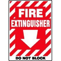 Fire Safety Signs Fire Extinguisher Do Not Block Signs Accuform MFXG558VP Safety Signs