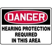 PPE Signs Danger Hearing Protection Required In This Area Signs Accuform MPPE218VP Safety Signs