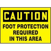 PPE Signs Caution Foot Protection Required In This Area Signs Accuform MPPE553VP Safety Signs