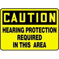 PPE Signs Caution Hearing Protection Required In This Area Signs Accuform MPPE676VP Safety Signs