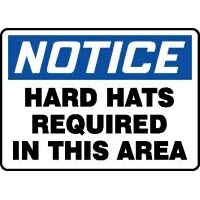 PPE Signs Notice Hard Hats Required In This Area Signs Accuform MPPE812VP Safety Signs