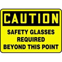 PPE Signs Caution Safety Glasses Required Beyond This Point Signs Accuform MPPA703VP Safety Signs