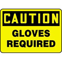 PPE Signs Caution Gloves Required Signs Accuform MPPA644VP Safety Signs