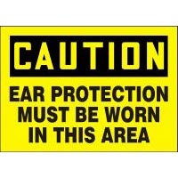 PPE Signs Caution Hearing Protection Must Be Worn In This Area Signs Accuform MPPA603VP Safety Signs