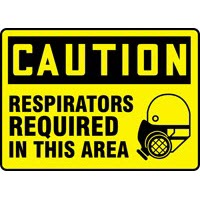 PPE Signs Caution Respirator Required In This Area Signs Accuform MPPA652VP Safety Signs
