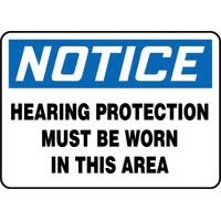 PPE Signs Notice Hearing Protection Must Be Worn In This Area Signs Accuform MPPA808VP Safety Signs
