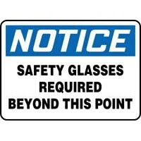 PPE Signs Notice Safety Glasses Required Beyond This Point Signs Accuform MPPA818VP Safety Signs