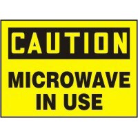 Microwave Sign Caution Microwave In Use Signs Accuform MRAD602VP Safety Signs