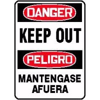 Bilingual Signs Danger Keep Out Signs - Peligro Mantengase Afuera Accuform SBMADM146VP Safety Signs
