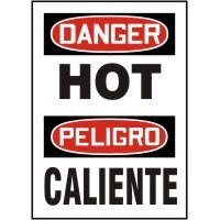 Bilingual Signs Danger Hot Signs - Peligro Caliente Accuform SBMCPG020VP Safety Signs