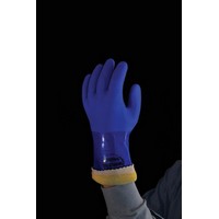 SHOWA Best Glove KV660L-09 SHOWA Best Glove Size 9 Blue 12\" Atlas KV660 PVC Coated Gloves With Kevlar Liner And Rough Finish