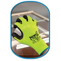 SHOWA Best Glove S-TEX300S-07 SHOWA Best Glove Size 7 HiViz Yellow And Black SHOWA S-TEX 300 Hagane Coil Fiber Cut Resistant Coa