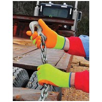 1 x Showa 317 Hi Vis Yellow Fluorescent Safety Grip Work Gloves High Viz 