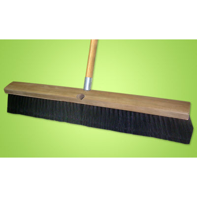 ABCO BH-11004 24\" Medium Sweep 2 1/2\" Soft Tampico Bristle Wooden Block Warehouse Push Broom Head