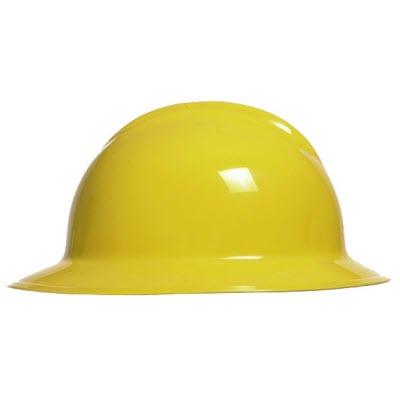 Bullard C33YLR Classic Series Yellow HDPE Flex-Gear 6-Point Ratcheting Suspension Full Brim Hardhat