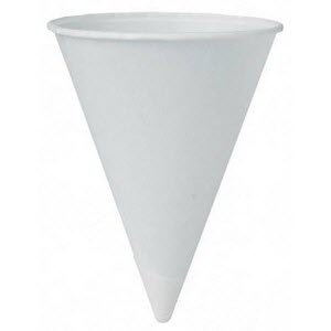 Genpak W42F 4.5 oz. Rolled Rim Paper Cone Cups