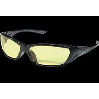 Crews Safety Products FF124 Crews ForceFlex Safety Glasses With Opaque Black Thermo Plastic Urethane (TPU) Frame And Amber Polyc