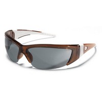 Crews Safety Products FF222 Crews ForceFlex 2 Safety Glasses With Translucent Brown Thermo Plastic Urethane (TPU) Frame With Whi