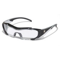 Crews Safety Products HL110AF Crews Hellion Safety Glasses With Black And Silver TPR Frame And Clear Duramass Anti-Scratch Anti-
