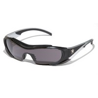 Crews Safety Products HL112AF Crews Hellion Safety Glasses With Black And Silver TPR Frame And Gray Duramass Anti-Scratch Anti-F