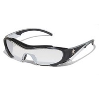 Crews Safety Products HL119AF Crews Hellion Safety Glasses With Black And Silver TPR Frame And Clear And Silver Duramass Anti-Sc