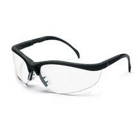 Crews Safety Products KD110AF Crews Klondike Safety Glasses With Black Frame And Clear Polycarbonate Duramass AF4 Anti-Scratch A