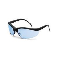 Crews Safety Products KD113 Crews Klondike Safety Glasses With Black Frame And Light Blue Polycarbonate Duramass Anti-Scratch Le