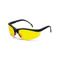 Crews Safety Products KD114 Crews Klondike Safety Glasses With Black Frame And Amber Polycarbonate Duramass Anti-Scratch Lens