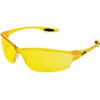 Crews Safety Products LW214 Crews Law 2 Safety Glasses With Amber Frame, Amber Polycarbonate Duramass Scratch-Resistant Lens, TP