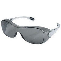 Crews Safety Products OG112AF Crews Law Over The Glasses (OTG) Dielectric Safety Glasses With Smoke Frame, Gray Polycarbonate Du