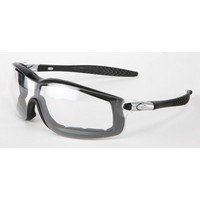 Crews Safety Products RT110AF Crews Rattler Safety Glasses With Black Frame And Clear Duramass Anti-Scratch Anti-Fog Lens