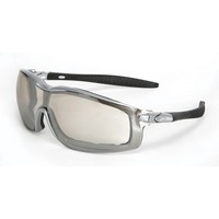 Crews Safety Products RT129AF Crews Rattler Safety Glasses/Goggles With Silver Frame, Clear Duramass Anti-Fog Indoor/Outdoor Mir