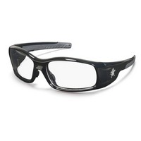 Crews Safety Products SR110 Crews Swagger Safety Glasses With Polished Black Polycarbonate Frame And Clear Polycarbonate Duramas