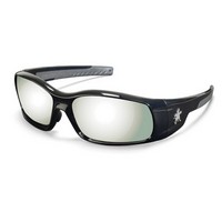 Crews Safety Products SR117 Crews Swagger Safety Glasses With Polished Black Polycarbonate Frame And Silver Mirror Polycarbonate